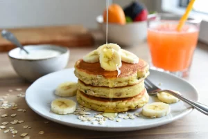 Banana Oatmeal Pancakes