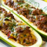 Stuffed Zucchini Boats: Savory Ground Beef Delight Recipe