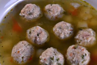 Hearty Homemade Italian Wedding Soup with Chicken Meatballs